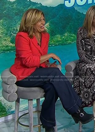 Hoda’s black buckled ankle boots on Today