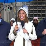 Hoda’s contrast trim cable knit jacket on Today