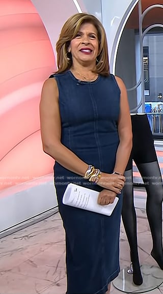 Hoda’s sleeveless denim sheath dress on Today