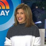 Hoda’s grey colorblock sweater on Today