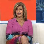 Hoda’s multicolor striped ribbed dress on Today