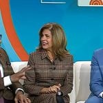 Hoda’s brown plaid blazer and skirt on Today