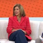 Hoda’s red tweed blazer and jeans on Today