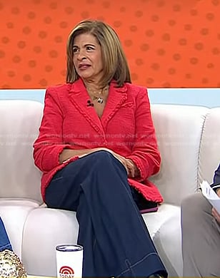 Hoda’s red tweed blazer and jeans on Today