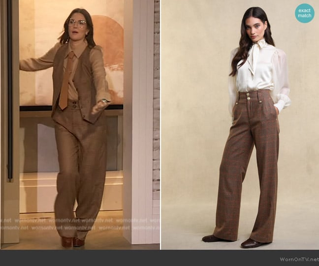 Holland Cooper High Waisted Straight Trouser worn by Drew Barrymore on The Drew Barrymore Show