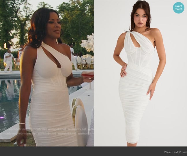 House of CB Valentina Dress worn by Stacey Rusch on The Real Housewives of Potomac