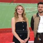 Hunter King’s black strapless jumpsuit on Today