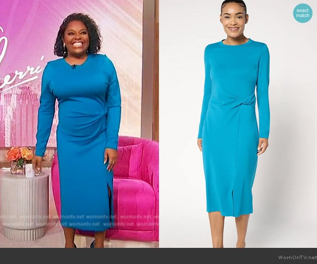 Isaac Mizrahi Drapey Sublime Stretch Ponte Midi Dress worn by Sherri Shepherd on Sherri