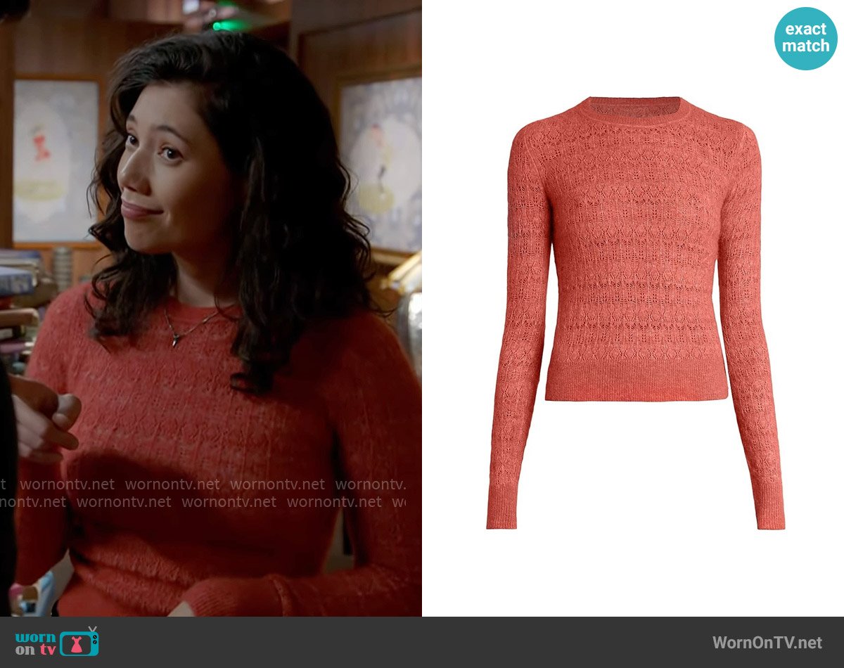 Etoile Isabel Marant Acia Alpaca Knit Crewneck Sweater worn by Violet Mikami (Hanako Greensmith) on Chicago Fire