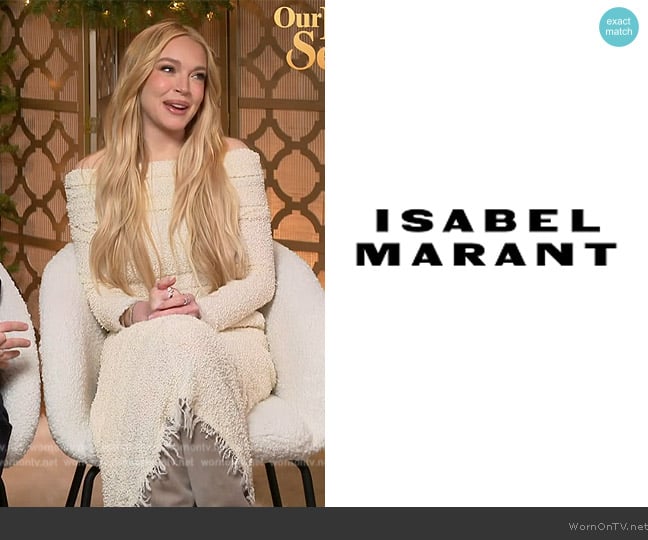 Isabel Marant 2025 Spring Collection worn by Lindsay Lohan on E! News