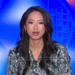 Jaclyn Lee’s green floral pleated blouse on Good Morning America