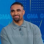 Jalen Hurts’s long sleeve polo shirt on Good Morning America