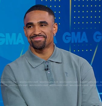 Jalen Hurts's long sleeve polo shirt on Good Morning America