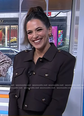 Janelle Lam’s brown cropped jacket and dress on Today