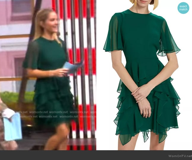 Jason Wu Silk Chiffon Ruffled Minidress worn by Sara Haines on The View