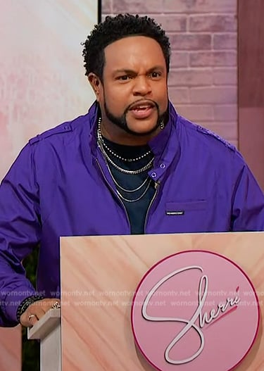 Jawn's purple zip jacket on Sherri