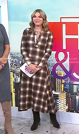 Jenna's brown plaid maxi dress on Today