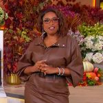 Jennifer’s brown leather dress on The Jennifer Hudson Show