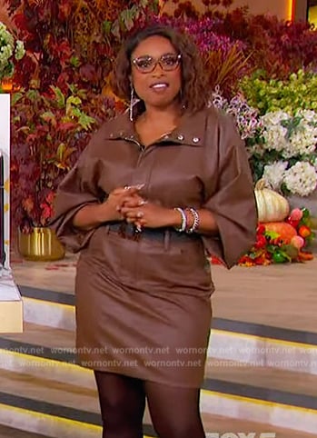 Jennifer’s brown leather dress on The Jennifer Hudson Show