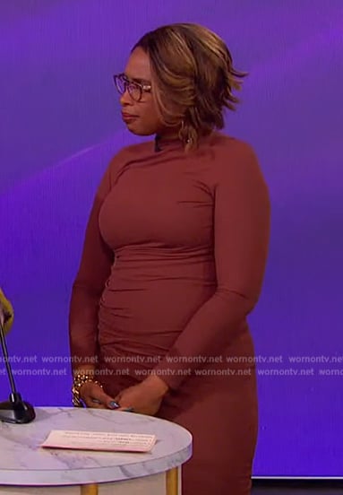 Jennifer’s brown mesh dress on The Jennifer Hudson Show