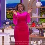 Jennifer’s pink velvet ruched dress on The Jennifer Hudson Show