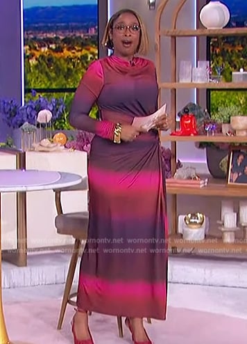 Jennier’s tie dye print dress on The Jennifer Hudson Show