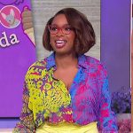 Jennifer’s multicolored print blouse on The Jennifer Hudson Show