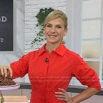 Jessica Seinfeld’s red poplin shirtdress on Today