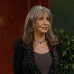 Jill’s black rhinestone studded blazer on The Young and the Restless