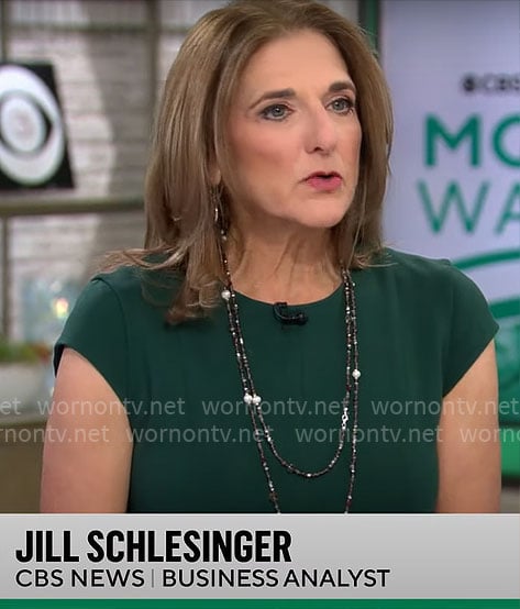 Jill Schlesinger’s green dress on CBS Mornings