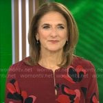 Jill Schlesinger’s red floral dress on CBS Mornings