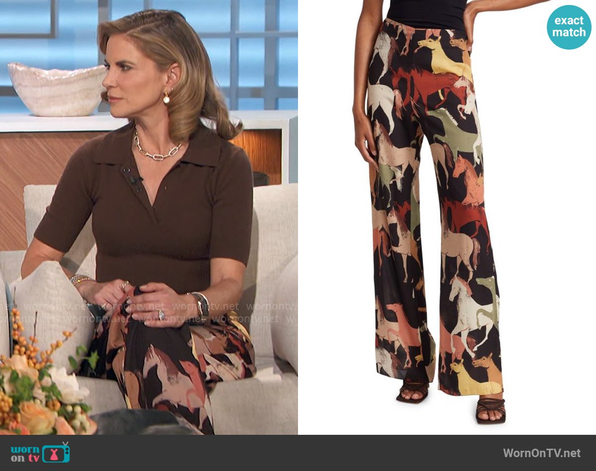 Johanna Ortiz Gaucho Poetry Pants worn by Natalie Morales on The Talk