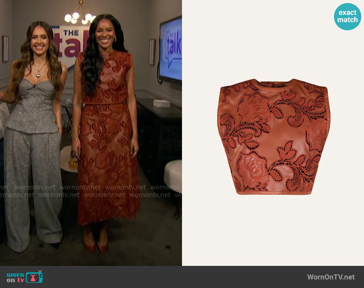 Johanna Ortiz Spice Breeze Top worn by Lizzy Mathis on The Talk