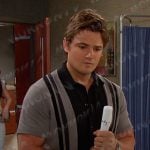 Johnny’s grey colorblock knit polo on Days of our Lives