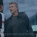 Johnny’s black denim zip jacket on Cobra Kai