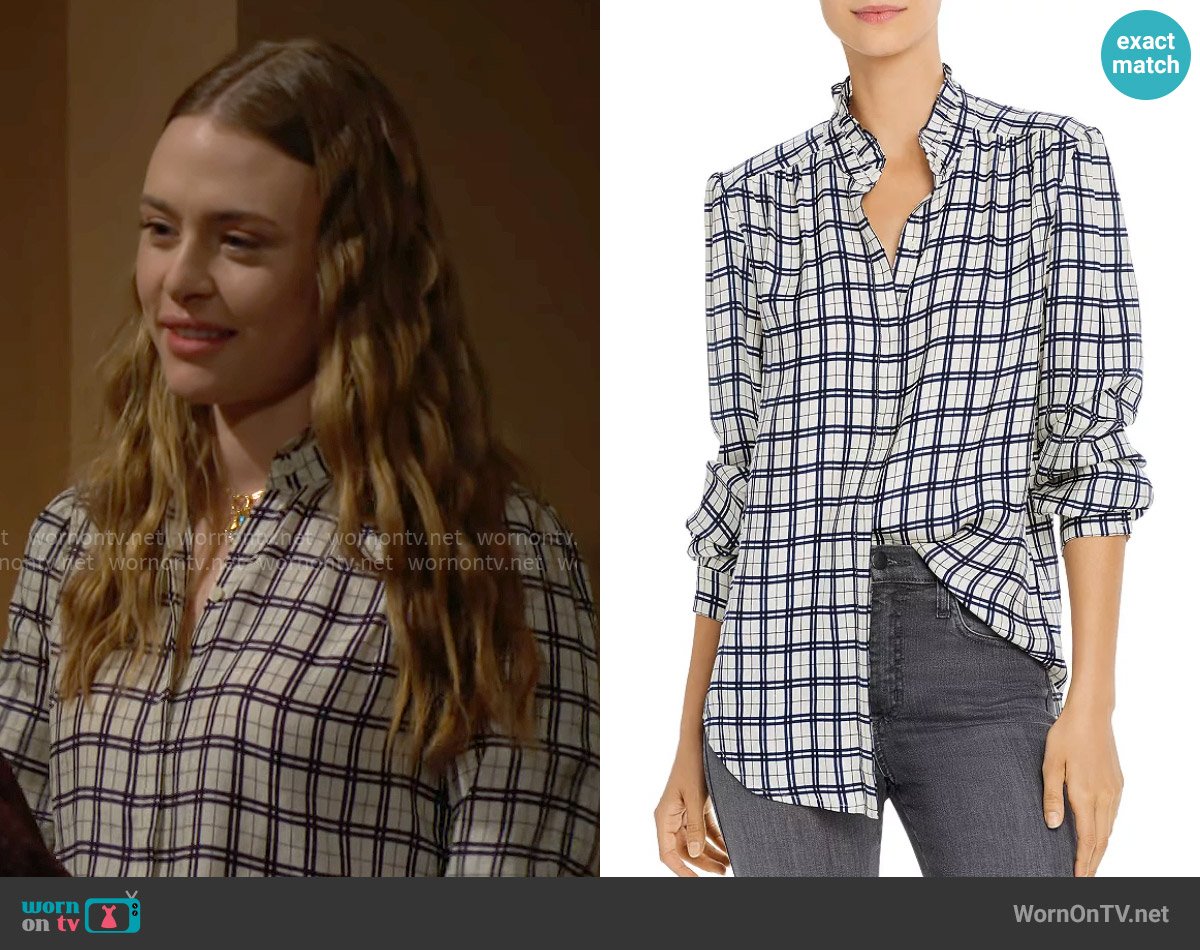 Joie Mintee Blouse worn by Claire Grace (Hayley Erin) on The Young and the Restless