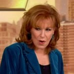 Joy’s blue velvet ruffle blazer on The View