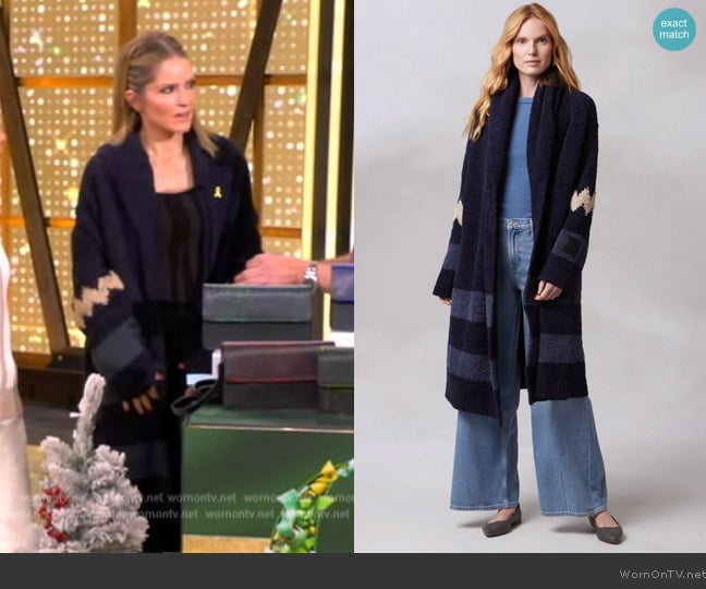 Kashwere Shawl Collar Coat worn by Sara Haines on The View