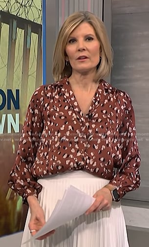 Kate's brown floral blouse on NBC News Daily