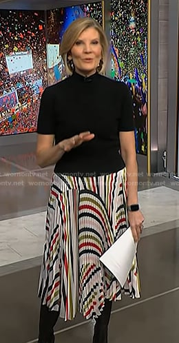 Kate's white striped pleated skirt on NBC News Daily