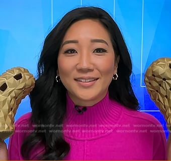 Kathy Park's pink mock neck sweater on Today