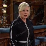 Kayla’s black contrast trim shirtdress on Days of our Lives