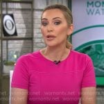 Kelly O’Grady’s pink short sleeve dress on CBS Mornings