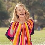 Kelly’s multicolored stripe caftan on Live with Kelly and Mark