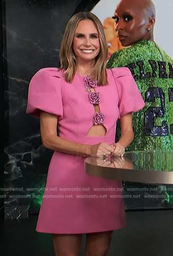 Keltie’s rose applique cutout dress on E! News