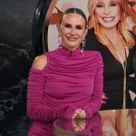 Keltie’s pink gathered cold shoulder dress on E! News