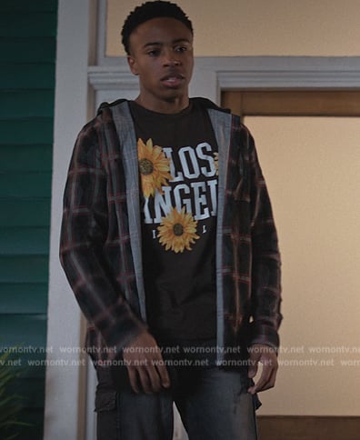 Kenny's black Los Angeles tee on Cobra Kai