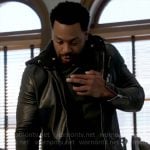 Kevin’s hooded leather jacket on Chicago PD