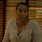 Kiana's beige henley top on Chicago PD