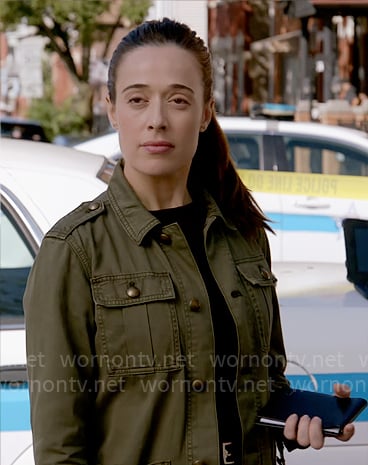 Kim’s green utility jacket on Chicago PD